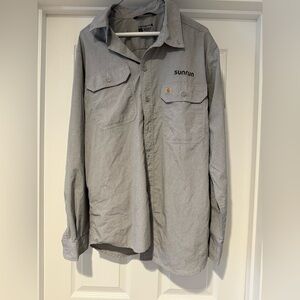 Carhartt Men’s Large Grey Relaxed a fit Button Down Shirt